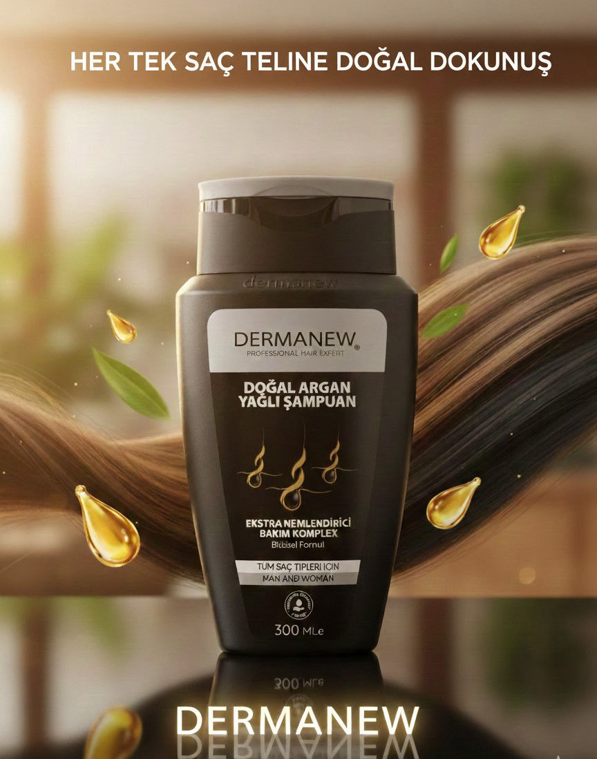 Argan Yağlı Şampuan - İşlem Görmüş Dökülen ve Zayıf Saçlar İçin - Onarıcı Şampuan