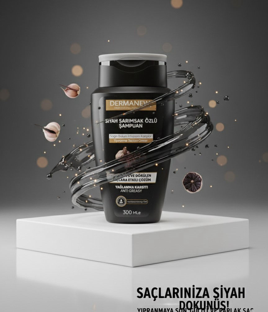 Siyah Sarımsak Özlü Şampuan - YAĞLI SAÇLAR İÇİN - Dökülen Saçlara Özel Bakım