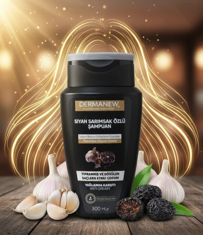 Siyah Sarımsak Özlü Şampuan - YAĞLI SAÇLAR İÇİN - Dökülen Saçlara Özel Bakım