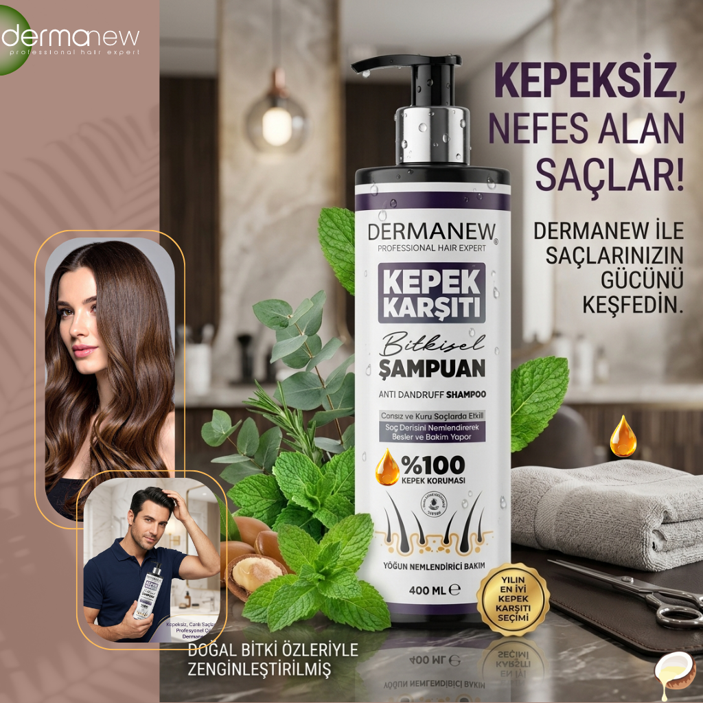 Saç Dökülmesine Karşı Etkili Çözümler: Dermanew ile Güçlü Kepeksiz Saçlar