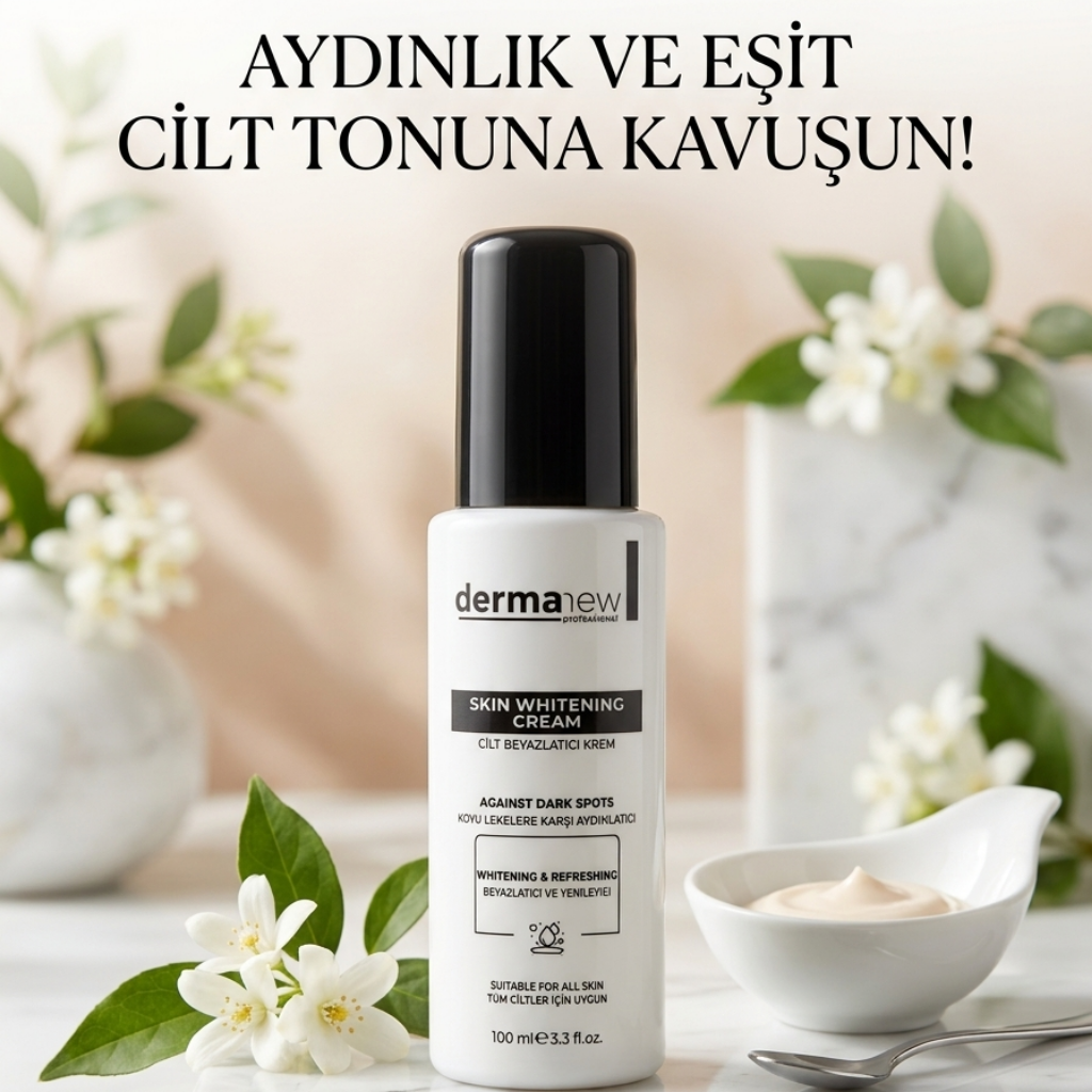Dermanew Aydınlatıcı ve Leke Karşıtı Cilt Beyazlatıcı Bakım Kremi – Ton Eşitleyici & Canlandırıcı Etki