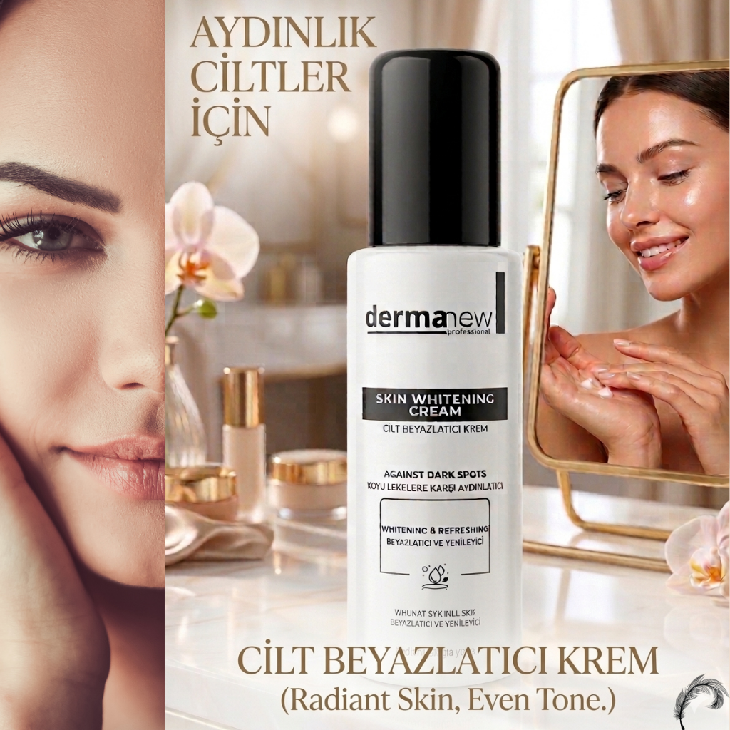 Dermanew Aydınlatıcı ve Leke Karşıtı Cilt Beyazlatıcı Bakım Kremi – Ton Eşitleyici & Canlandırıcı Etki