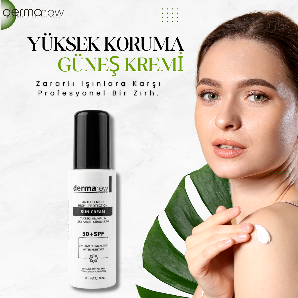 Dermanew SPF 50+ Leke Karşıtı, Yoğun Nemlendirici Yüz ve Vücut Güneş Kremi