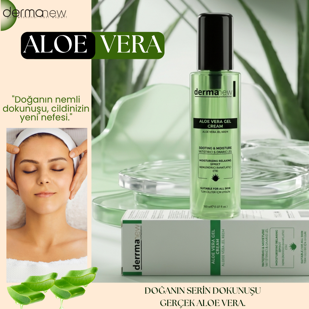 Aloe Vera Gel Cream - Yatıştırır, Onarır, Yeniler.Cildin Doğal Terapisi