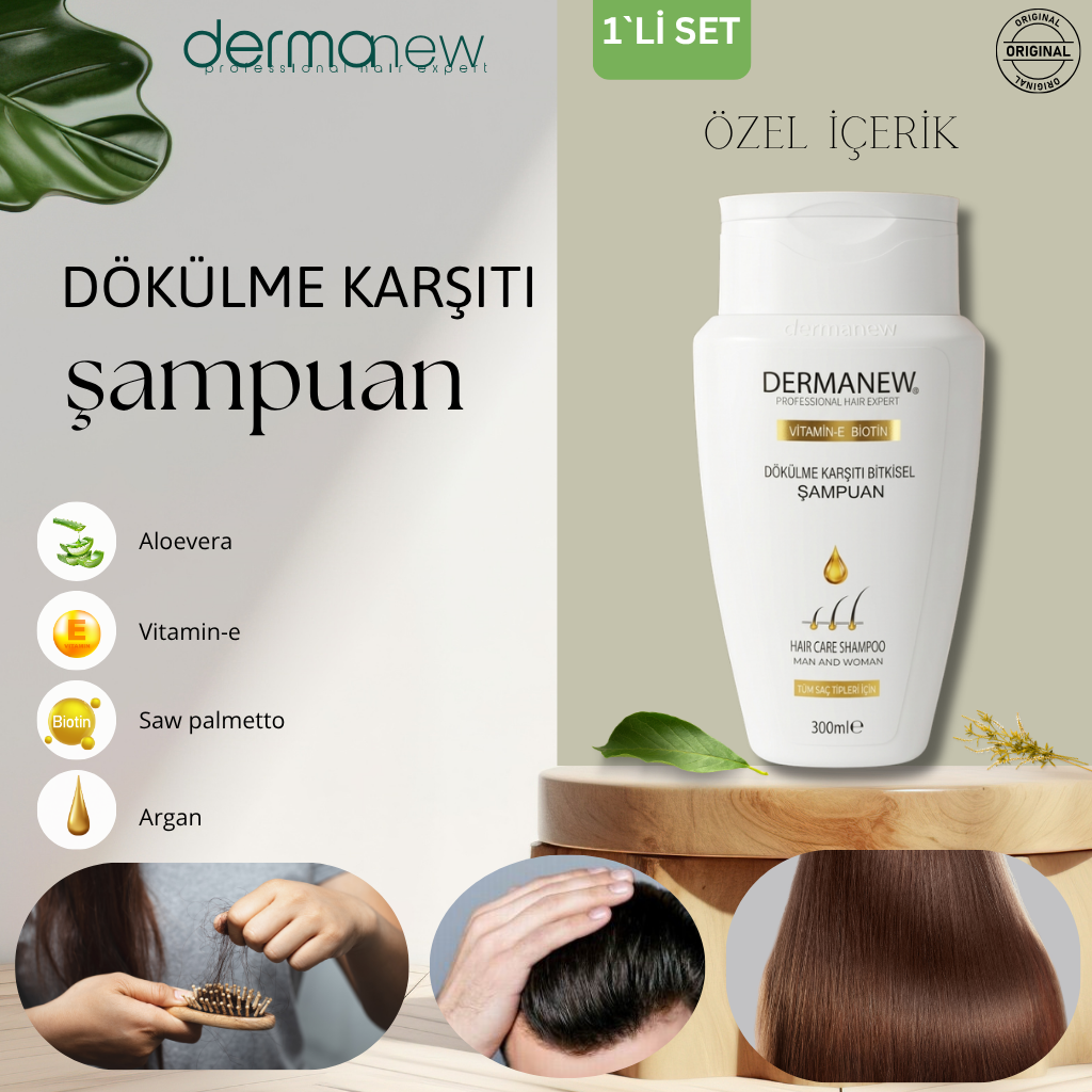 Saç Dökülmesi Karşıtı Şampuan - Kadın- Erkek- Avantajlı 3 lü Set