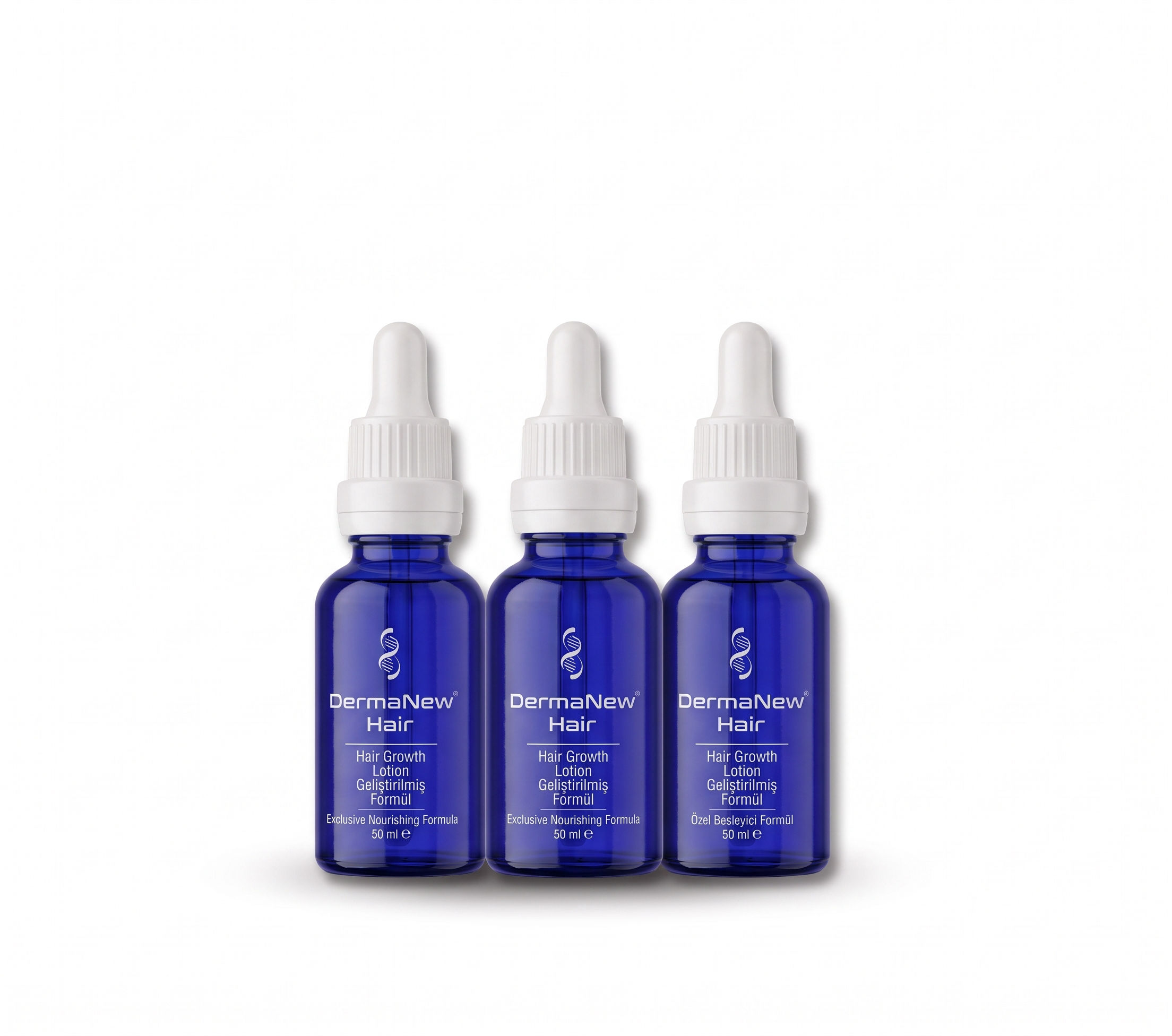 Dermanew Erkek Saç Serumu 50 ml - Hacimli Saçlar İçin 3'lü Set