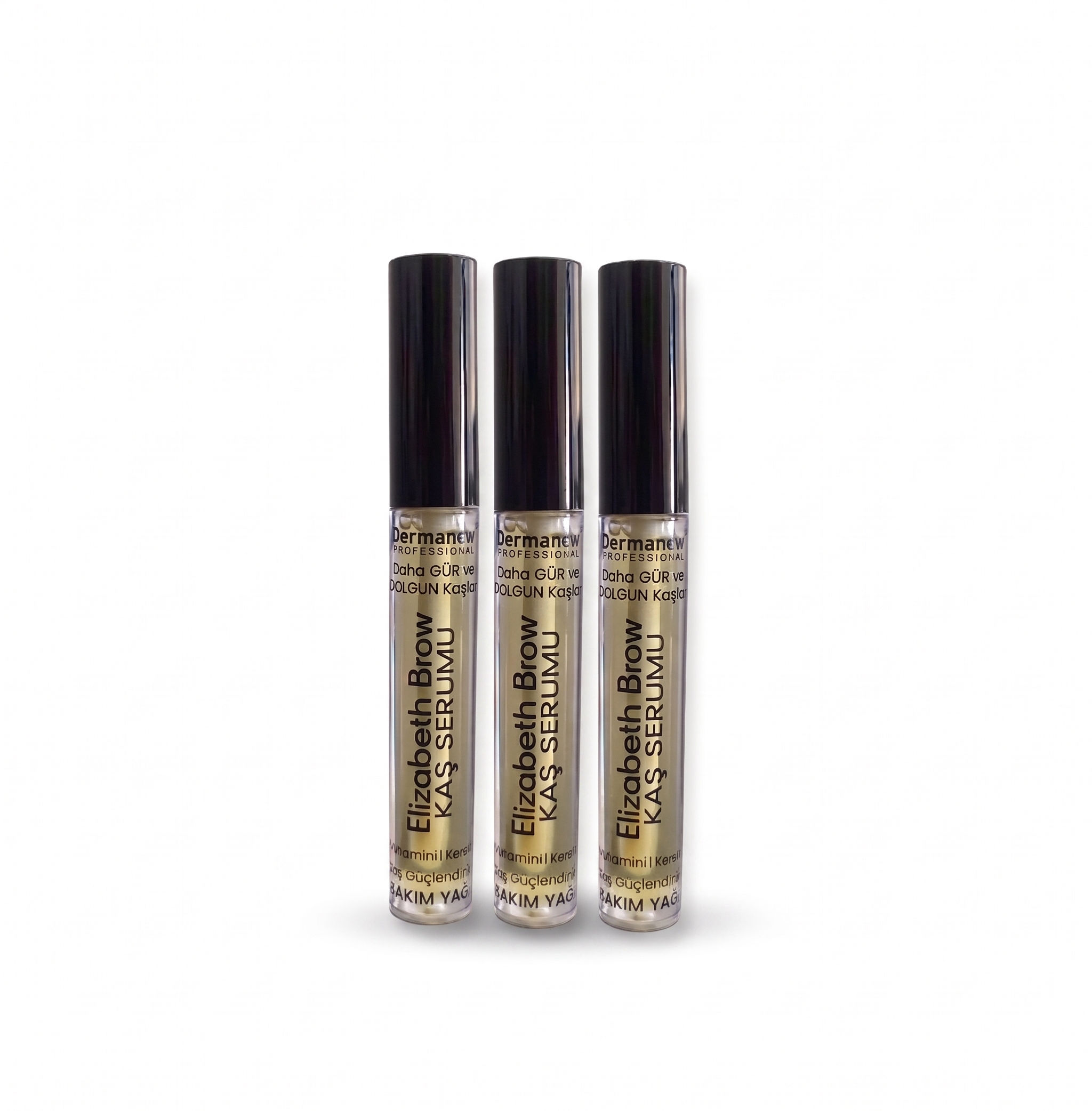 Dermanew Kaş Bakım Yağı 3'lü Set - Kaş Uzatıcı & Dolgunlaştırıcı (3 x 10 ml)