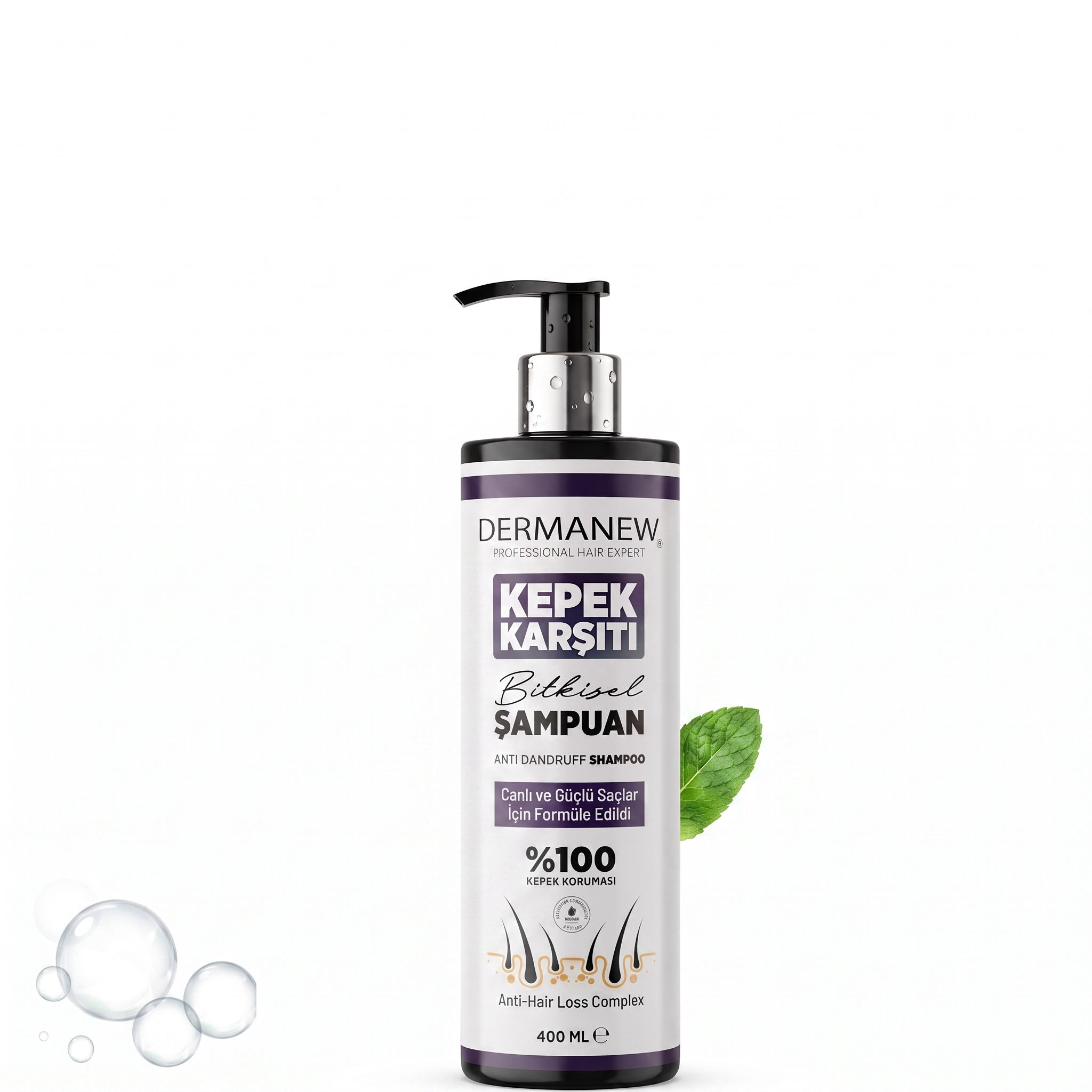 Dermanew Kepek Karşıtı Bitkisel Bakım Şampuanı 400 ml