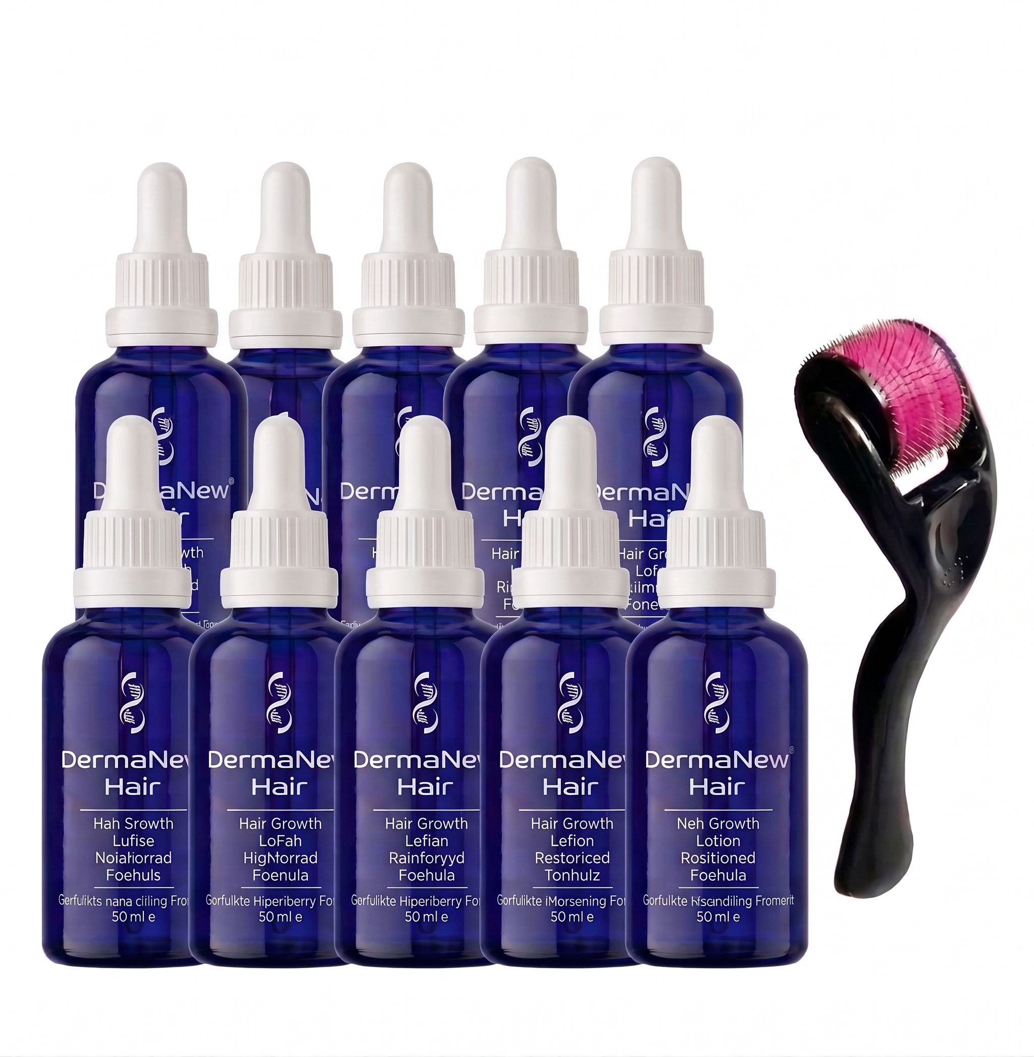 Dermanew Saç Bakım Serumu 10`LU SET+ Roller