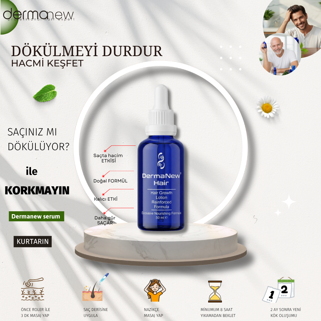 Dermanew Saç Bakım Serumu 5`Lİ SET + Dermaroller