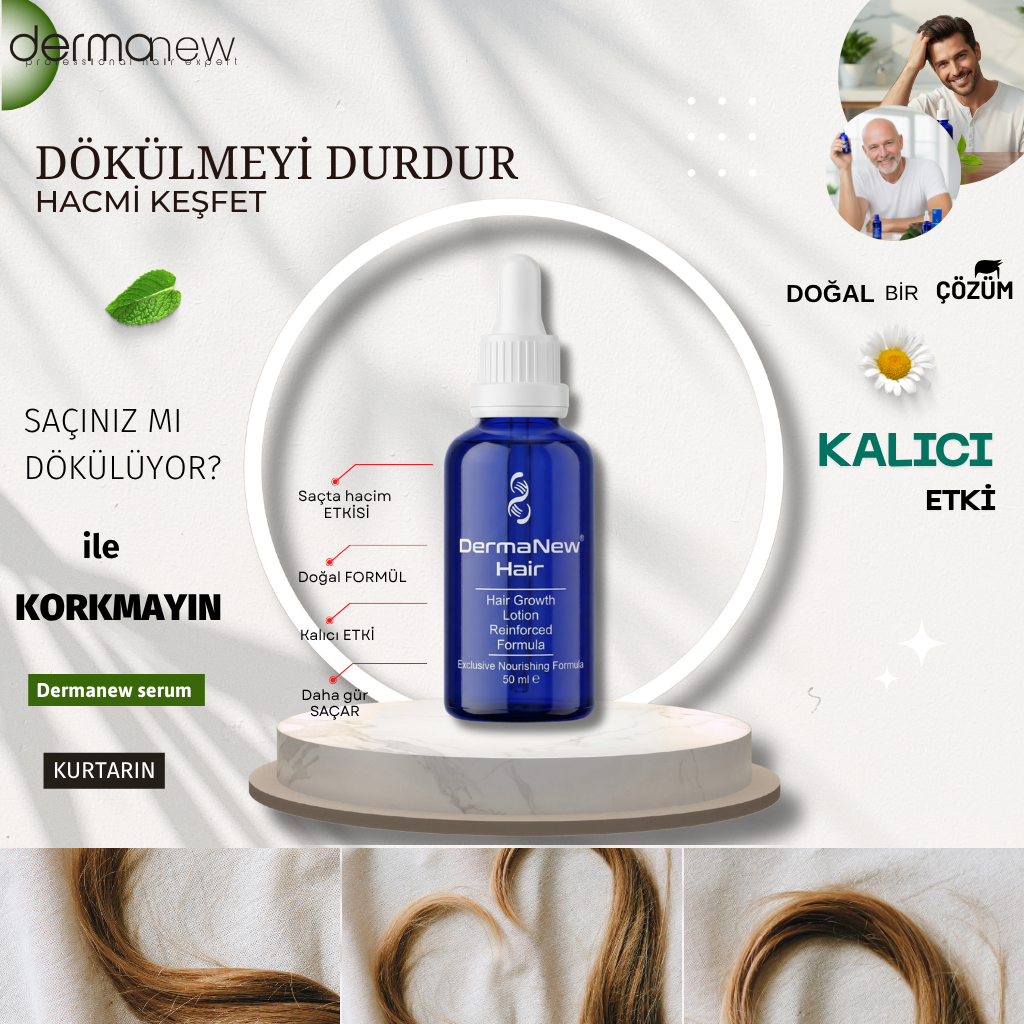 Dermanew Saç Bakım Serumu 5`Lİ SET + Dermaroller