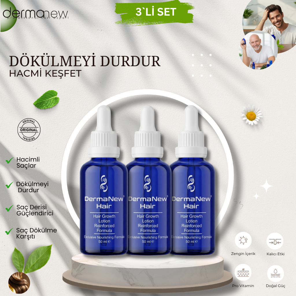 Dermanew Saç Bakım Serumu 3`Lİ SET 