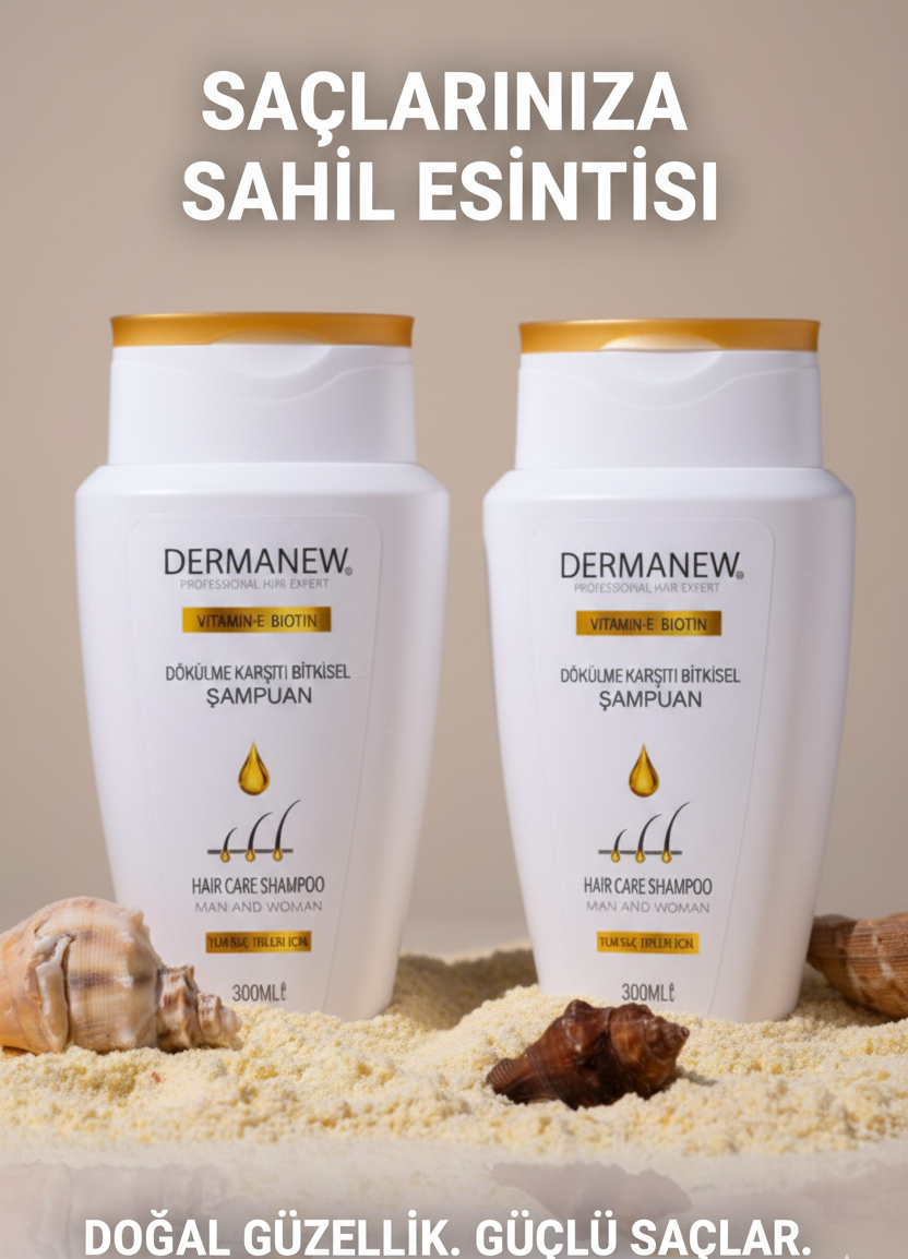 2'Li Dermanew  Özel İçerik Dökülme Karşıtı Kadın Ve Erkek Şampuanı - "Dökülmeye Elveda, Güçlü Saçlara Merhaba!"