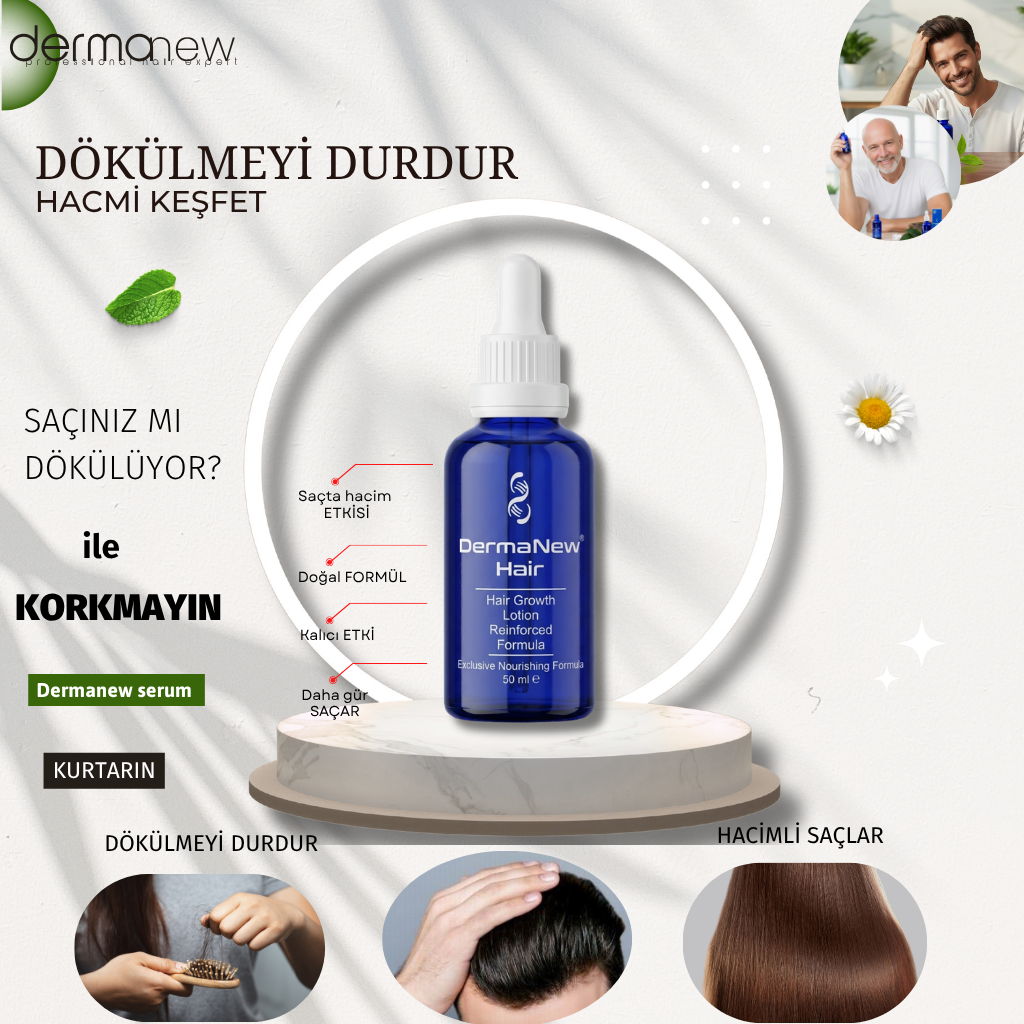 Dermanew Saç Bakım Serumu 5`Lİ SET + Dermaroller