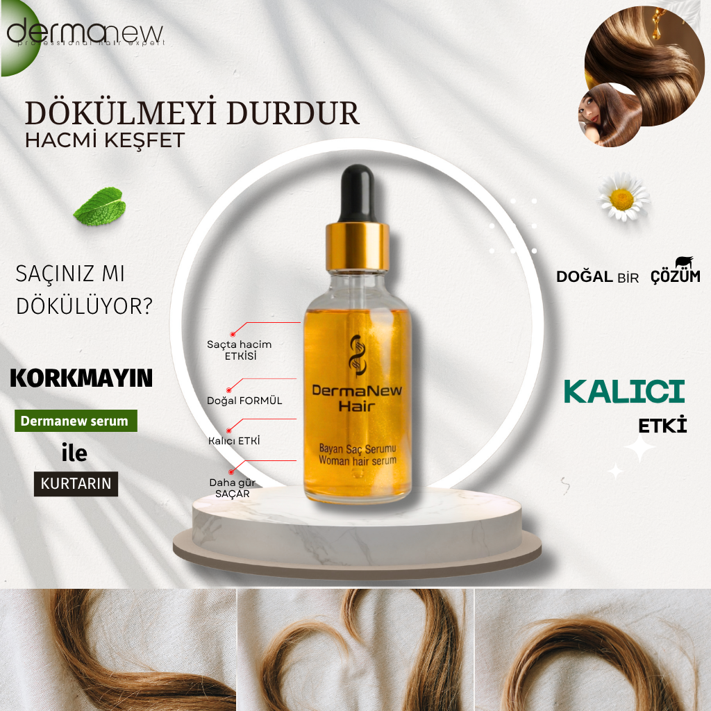 Dermanew Saç Bakım Serumu 10`LU SET + Roller
