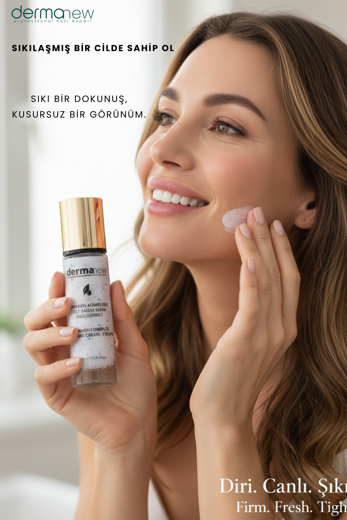 dermanew Cilt Sıkılaştırıcı ve Toparlayıcı Anti-Aging Yüz Bakım Serumu - Net Hatlar & Genç İzler